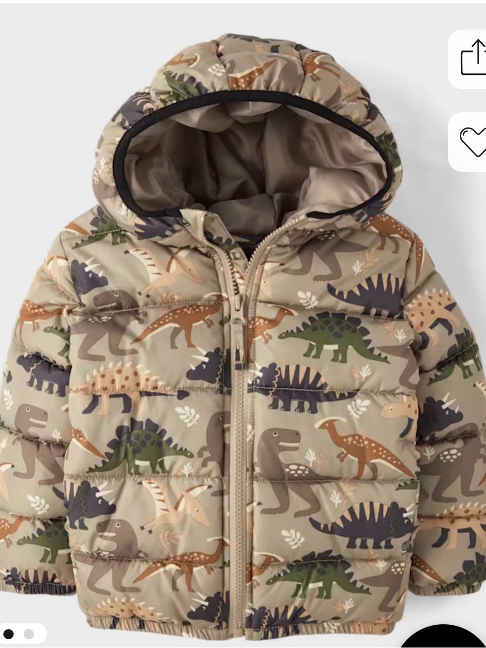 The Children's Place Dinosaur Puffer Jacket